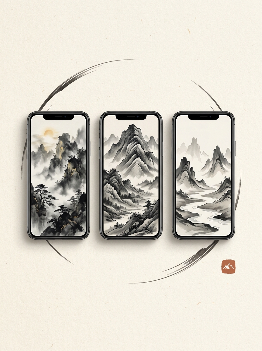 Ink Mountain 4K Wallpaper Pack · All-Over Print Tote Bag