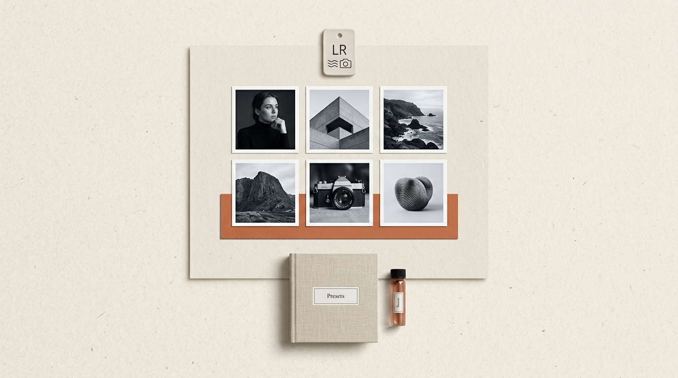Cool monochrome Lightroom preset pack