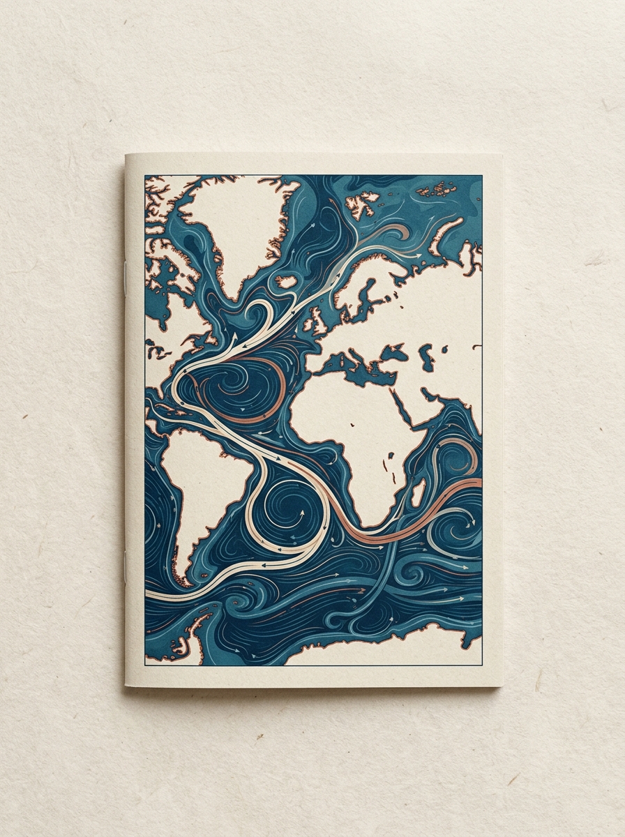 Deep Ocean Current Map Zine · All-Over Print Tote Bag