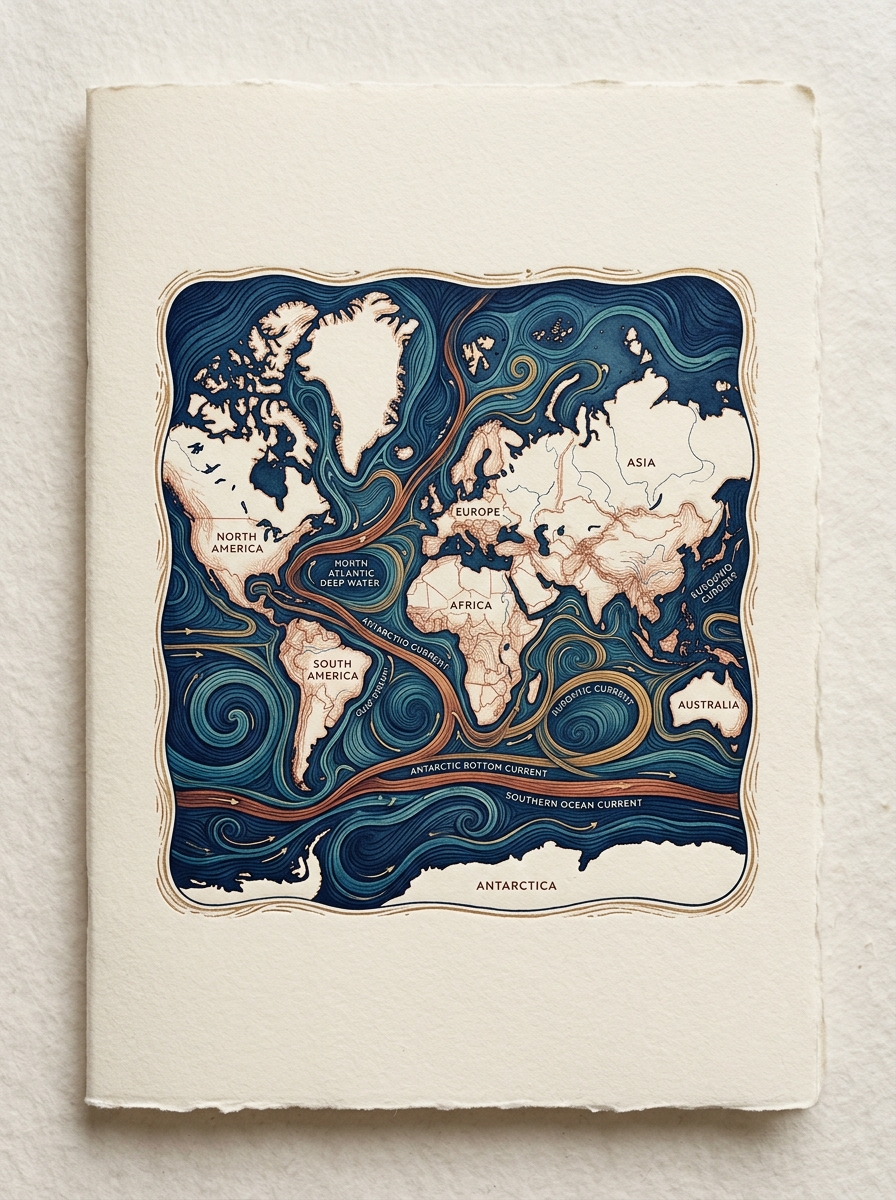 Deep Ocean Current Map Digital Zine